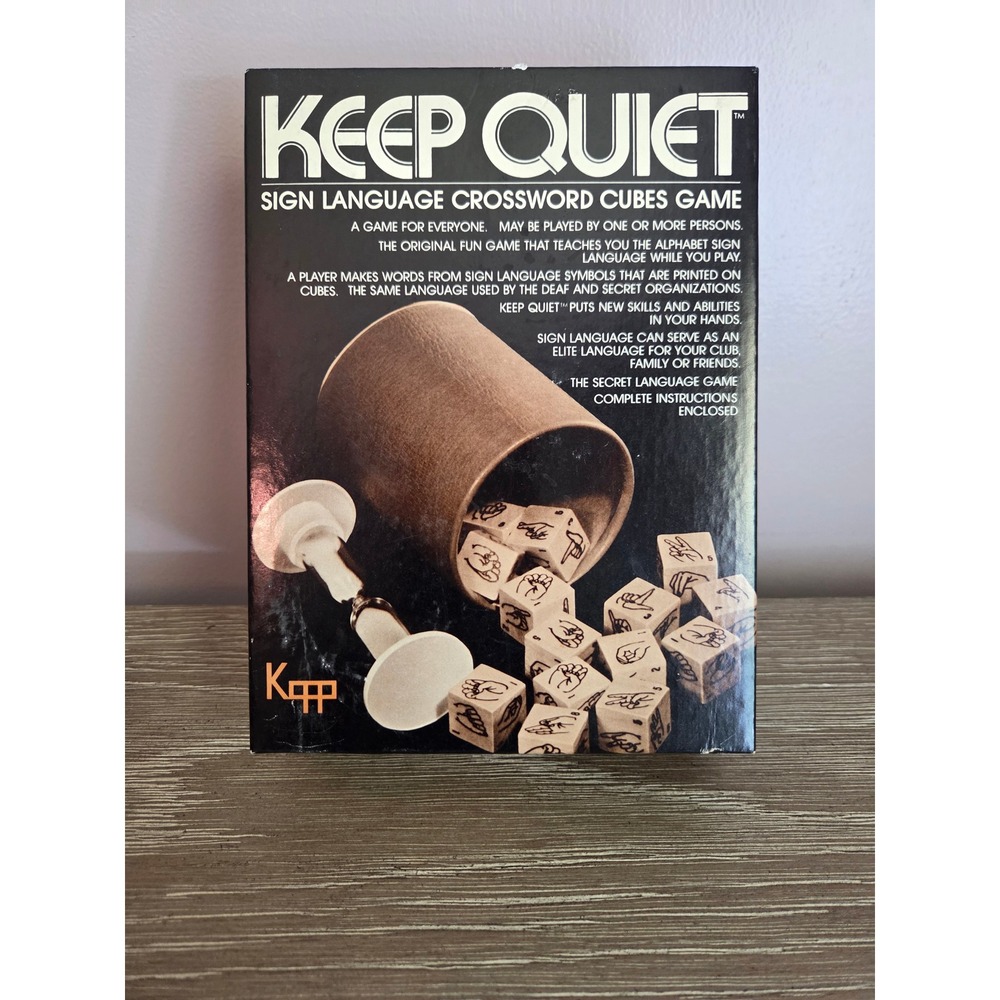 Vintage Keep Quiet Sign Language Crossword Cubes Game ASL Educational Kopp 1974